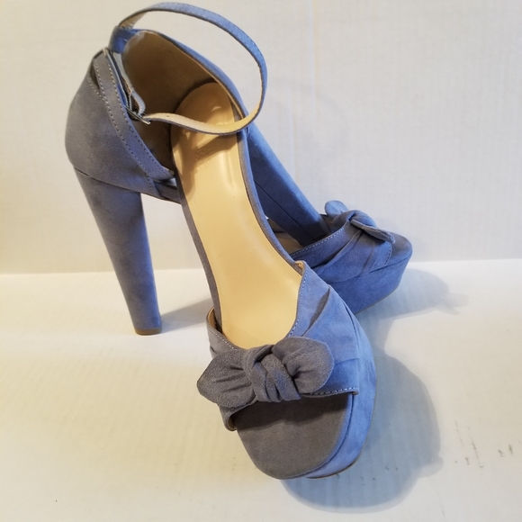 Y2K Charlotte Rouse Boho Jean Platform Heels SZ 10 - Picture 6 of 8
